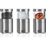 AdHoc Gewürzmühlenset 3 teilig silber,