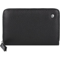 ABRO Leather Adria Zip Wallet Black / Nickel