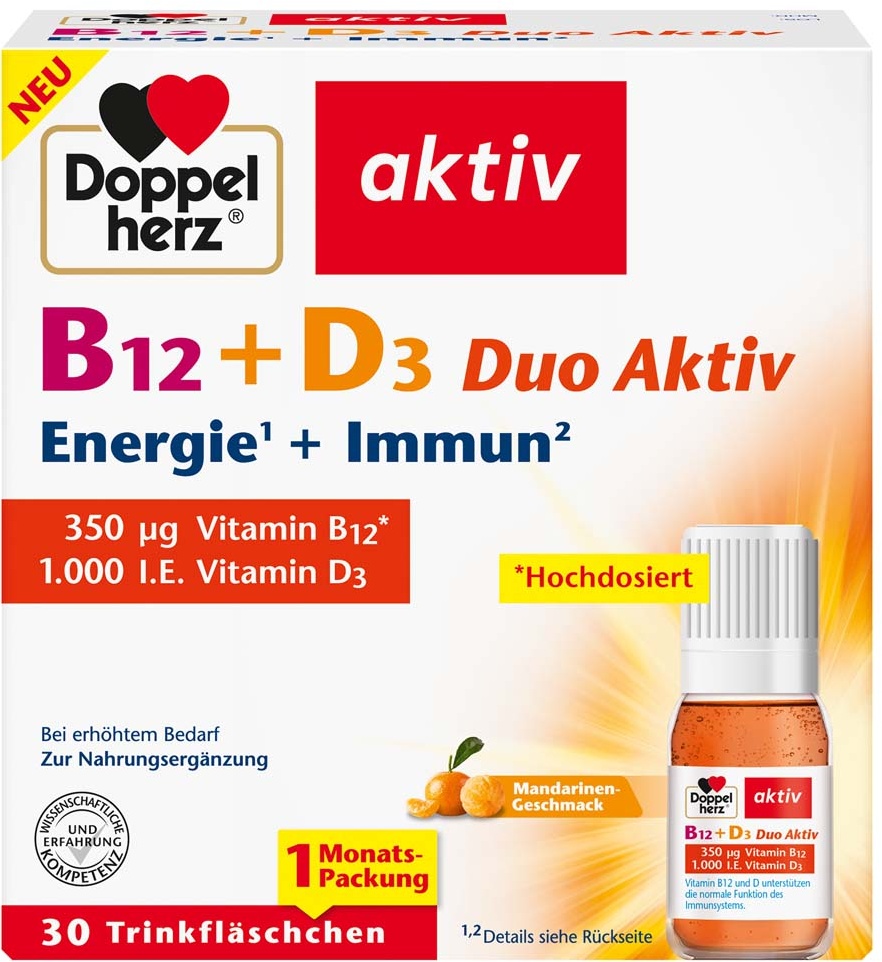 Doppelherz B12+D3 Duo Aktiv Trinkampullen 30 St