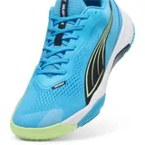 Puma Solarstrike III Indoor Court Shoe, Luminous Blue-Club Navy-Fizzy Apple, 41