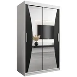 abiks möbel Schwebetürenschrank MONACO 120 x 200 x 62 cm Schwarz/Weiß