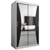 abiks möbel Schwebetürenschrank MONACO 120 x 200 x 62 cm Schwarz/Weiß