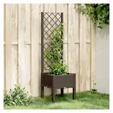 vidaXL Pflanzkübel mit Rankgitter 40 x 40 x 142 cm Braun