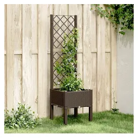 vidaXL Pflanzkübel mit Rankgitter 40 x 40 x 142 cm Braun