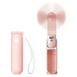 JISULIFE F8 Mini Handventilator 3-in-1 Rosa