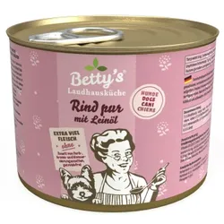 Betty's Landhausküche Rind pur mit Leinöl 6 x 200g für Hund