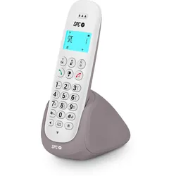 SPC Art - Schnurloses Festnetztelefon mit beleuchtetem Display, Freisprechen, ECO-Modus, weiß, GAP-Kompatibilität und
