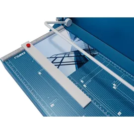 DAHLE 517 Hebel-Schneidemaschine mit manueller Bügelpressung (550 mm bis DIN A3, Schnitthöhe 3,5 mm, Metalltisch) Blau