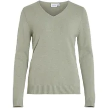 VILA VIRIL V-Neck L/S Knit TOP Grün S