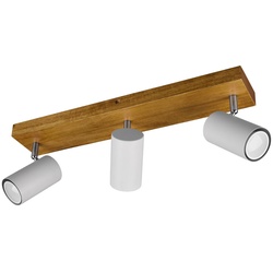 Decken Leuchte Holz Strahler schwenkbar Wohn Ess Schlaf Zimmer Beleuchtung Spot Lampe weiß im Set inkl. LED Leuchtmittel