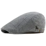 Chennuo Schiebermütze Herren Einstellbar Sommer Kappe Hut Flatcap Schirmmütze Sportmütze (Schwarz) - 55-60