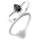 Thomas Sabo Fingerring THOMAS SABO "True Romance Ring mit Schwarzen Tropfen" Gr. 56, schwarz (silberfarben, schwarz, kristallweiß), Fingerringe, Damen, 56, Silber 925 (recycelt), 1,6mm, Fingerring, mit Zirkonia (synth.)