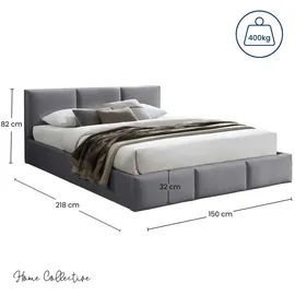 home collective Polsterbett 140 x 200 cm Grau