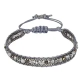 Saraswati Crystal Armband grau 14-28cm