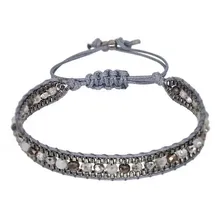 Saraswati Crystal Armband grau 14-28cm