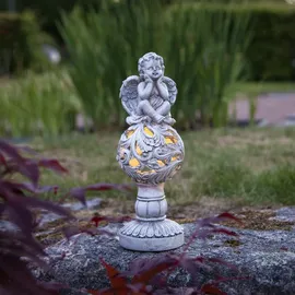 StarTrading LED Solar Engel Gartenfigur H: 27cm 6 Stunden Leuchtdauer Sensor