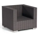 SonnenPartner Lounge-Sessel Residence Alu/Polyrattan graphit-schwarz mit Kissen