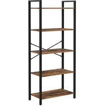 VASAGLE Bücherregal 66 x 30 x 153 cm Braun, Schwarz
