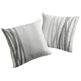 Wirth Dekokissen BROOKLYN, Kissenhülle ohne Füllung, 2 Stück grau 40 cm x 40 cm