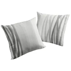 Wirth Dekokissen BROOKLYN, Kissenhülle ohne Füllung, 2 Stück grau 40 cm x 40 cm