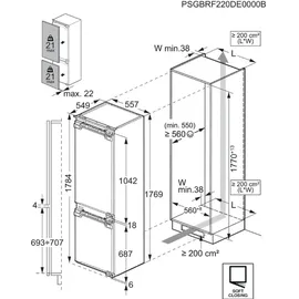 AEG Einbau-Kühl-/ Gefrierkombination 178er Nische Festtürtechnik NoFrost TSC8M181DC