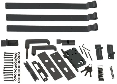 Torbeschlag Anthrazit pulverbeschichtet für Elephant Stripes Black Gartentür
