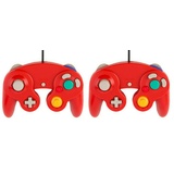 2x Controller,Gamepad,Joypad,Joystick für Nintendo Gamecube und Nintendo Wii Rot