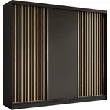 altdecor Kleiderschrank, Schwarz, Eiche Artisan, Holzwerkstoff, 240x216x61 cm, Schlafzimmer, Kleiderschränke