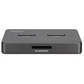 Digitus M.2 NVMe + M.2 SATA SSD Docking Station mit SD-Express Kartenleser, USB-CTM,