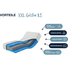 Hn8 Schlafsysteme »XXL Gelstar KS, Waterpur®-Kern mit 7 Zonen, Geltouch-Auflage«, 25 cm hoch, Raumgewicht: 38 kg/m3, (1 St., 1-tlg.), 3D-Klimaborder, in 90x200 cm und weiteren Größen erhältlich Hn8 Schlafsysteme weiß kg - kg)