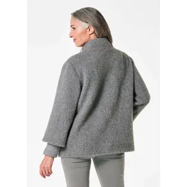GOLDNER Flauschiger Kurzmantel mit Stehkragen", in grau, | Gr.: 50,