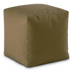 Sitzhocker Outdoorf Sitzwürfel 45x45x45cm Fußhocker Bodenkissen Garten Terrasse Bamba : beige - taupe