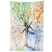 ABAKUHAUS Aquarell Wandteppich, 4 Jahreszeiten Bunte aus Weiches Mikrofaser