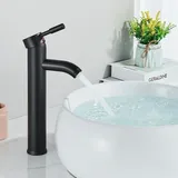 Wasserhahn Bad Waschbecken Schwarz Waschtischarmatur Hoch Einhand Mischbatterie