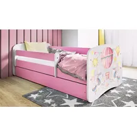 raumhirsch furniture Kinderbett mit Motiv Ballon 80 x 180 cm Holzwerkstoff rosa