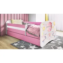 raumhirsch furniture Kinderbett mit Motiv Ballon 80 x 180 cm Holzwerkstoff rosa