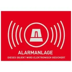 ABUS AU1322 Warn-Aufkleber Alarm ohne ABUS Logo 148 x 105 mm Tür Fenster