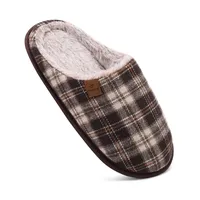 COFACE Herren Rückstellschaum hausschuhe, warme plaid Pantoffeln für manner, flauschig plüsch Gefüttert mit Rutschfeste Gummisohle Braun Khaki Größe 49EU - 49 EU