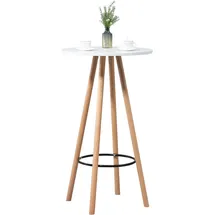deluke Bartisch rund 107 x 60 cm Weiß/Beige