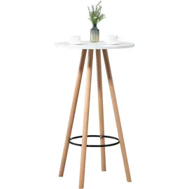 deluke Bartisch rund 107 x 60 cm Weiß/Beige