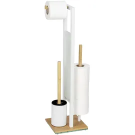 Wenko WC-Garnitur Rivalta Weiß/Braun (26214100)
