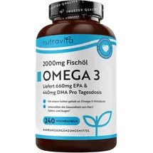Nutravita Omega 3 2000 mg Fischöl Kapseln 240 St.