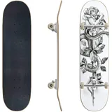 EFTOWEL Skateboards Snake with Rose Bud on High Stem Stock Illustration Classic Concave Skateboard Cool Stuff Teen Gifts Longboard Extremsport für Anfänger und Profis, Color4