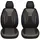 BREMER SITZBEZÜGE Maß Auto Schonbezüge kompatibel mit Volvo V40 Typ M Fahrer & Beifahrer Set ab 2012-2019 / Auto Schonbezug Velour Kunstleder Set 2er Pack in Schwarz/Blaue Naht (PS806)