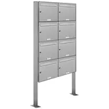 AL Briefkastensysteme Standbriefkasten 8 Fach Silber