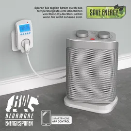 Bearware WLAN Thermostat Steckdose - Steckdosenthermostat - WiFi Smart Life, TUYA - für Heizgeräte - mit Share-Funktion - 5°-35°C