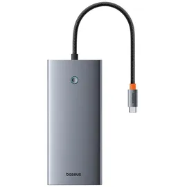 Baseus HUB PortalJoy Series 13in1 USB-C - 2x HDMI / DP / VGA / USB-A 3.1 / USB-C 3.1 / USB-A 2.0 / P (USB-C, 13 Ports), Dockingstation / USB Hub, Grau