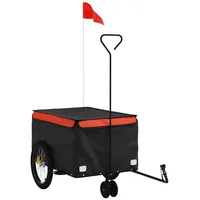 VidaXL Fahrradanhänger Schwarz und Orange 30 kg Eisen