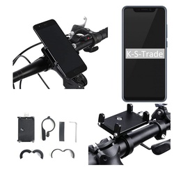 K-S-Trade für ZTE Axon 9 Pro Smartphone-Halterung, (Handyhalterung das Fahrrad Halter Lenkstange Fahrradhalterung) schwarz