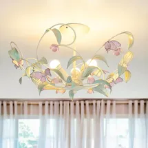 Licht-Erlebnisse Wandleuchte - Deckenleuchte "Summer" Weiß Rosa Metall 3-flammig Deckenlampe Wohnzimmer Schlafzimmer Flur